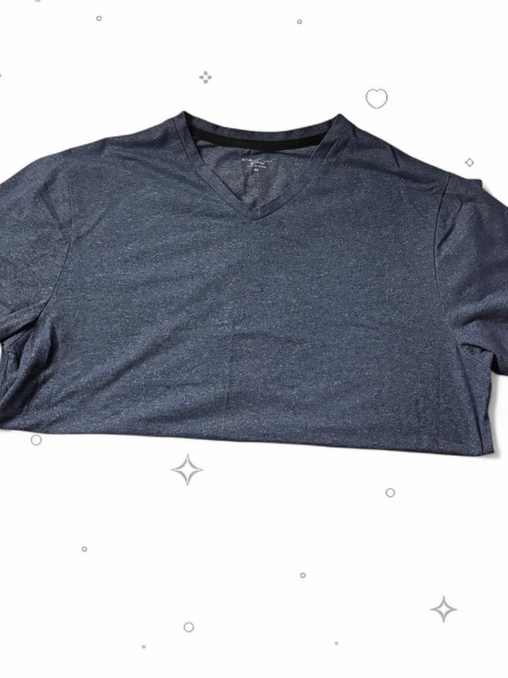 Structure Men's XL Navy Blue Heathered V-Neck Slim Fit T-Shirt